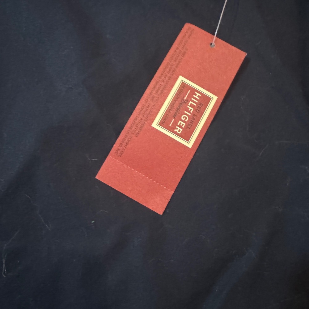 NWT VTG Tommy Hilfiger Red Label Men's L Black Gold Embroidered Button Up Shirt - Picture 3 of 12